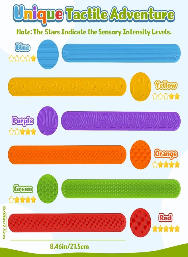 HOMQYTE 6 PCS Fidget Slap Bracelets Toys for Kids Adults Textured Silicone Bracelet Sensory Toys for Autism Anxiety ADHD Calm Down Corner (Multicolor 1, 6 Pcs) - Image 2